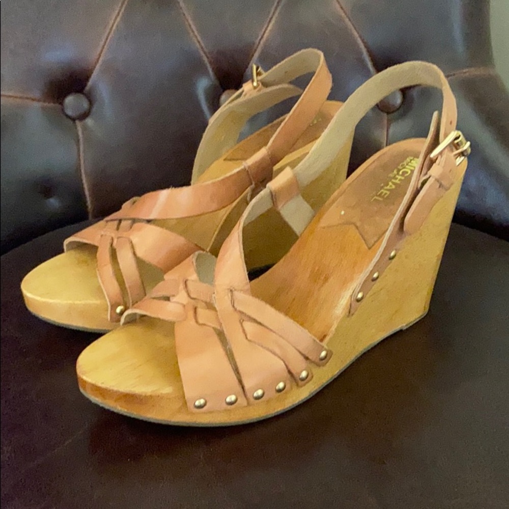Michael Kors wood wedge